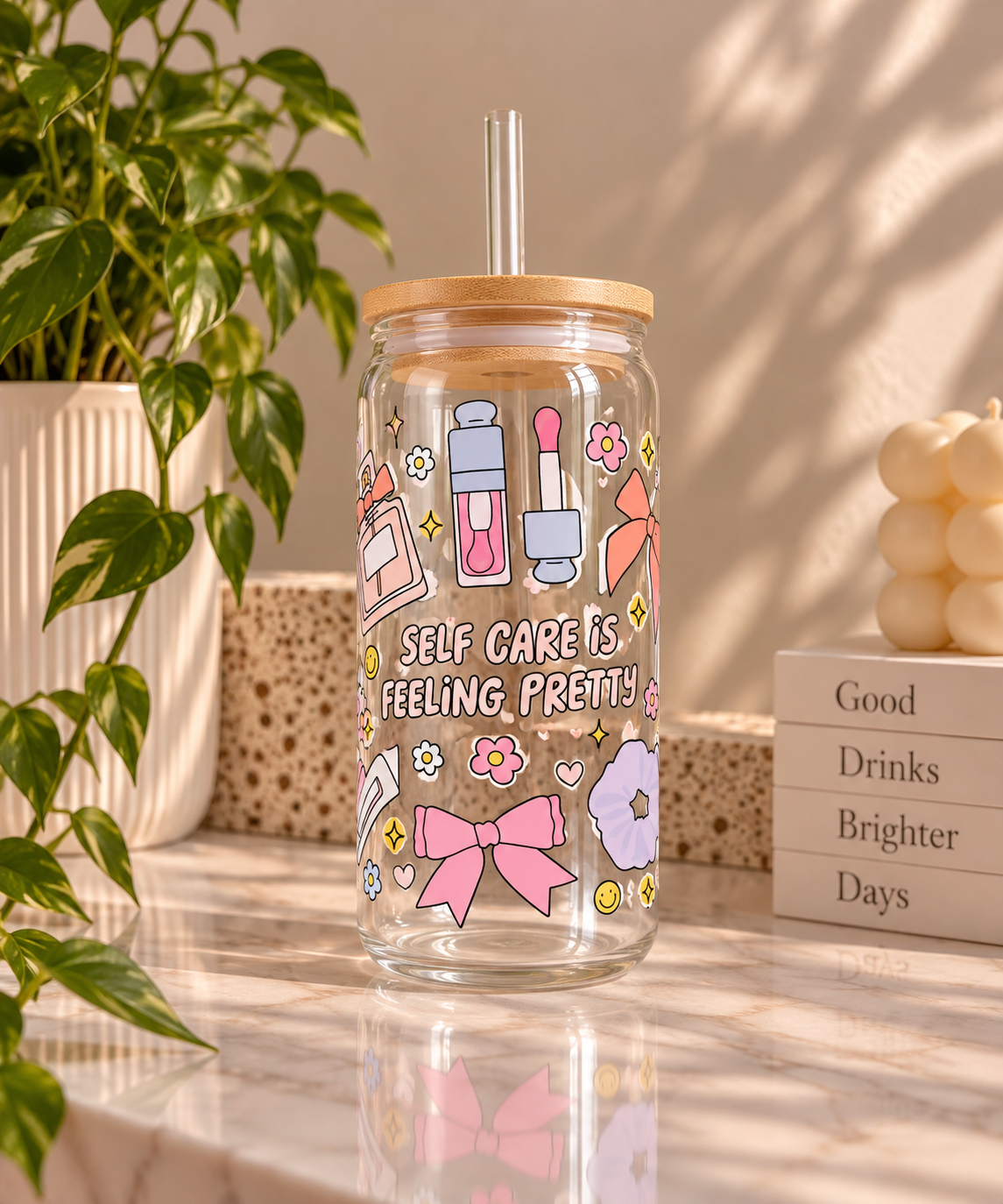 Self-Care Glass Tumbler