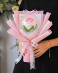 Pink Crochet Rose Bubble Bouquet | Handmade Knitted Forever Flower Gift | Birthday, Anniversary, Graduation, Baby Girl & Gift for Her