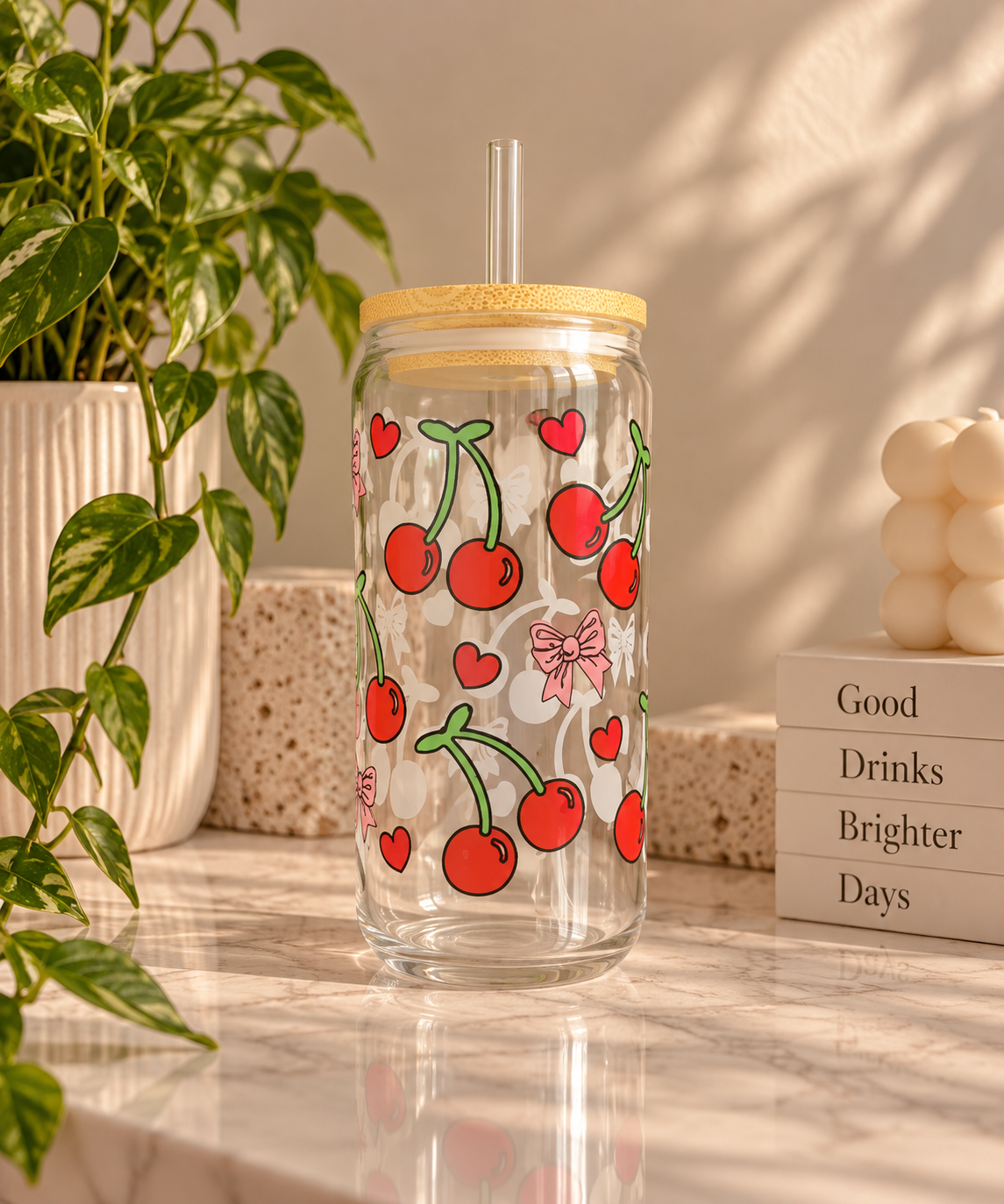 Cherry Glass Tumbler