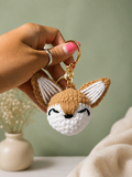 Sleeping Fox Crochet Keychain