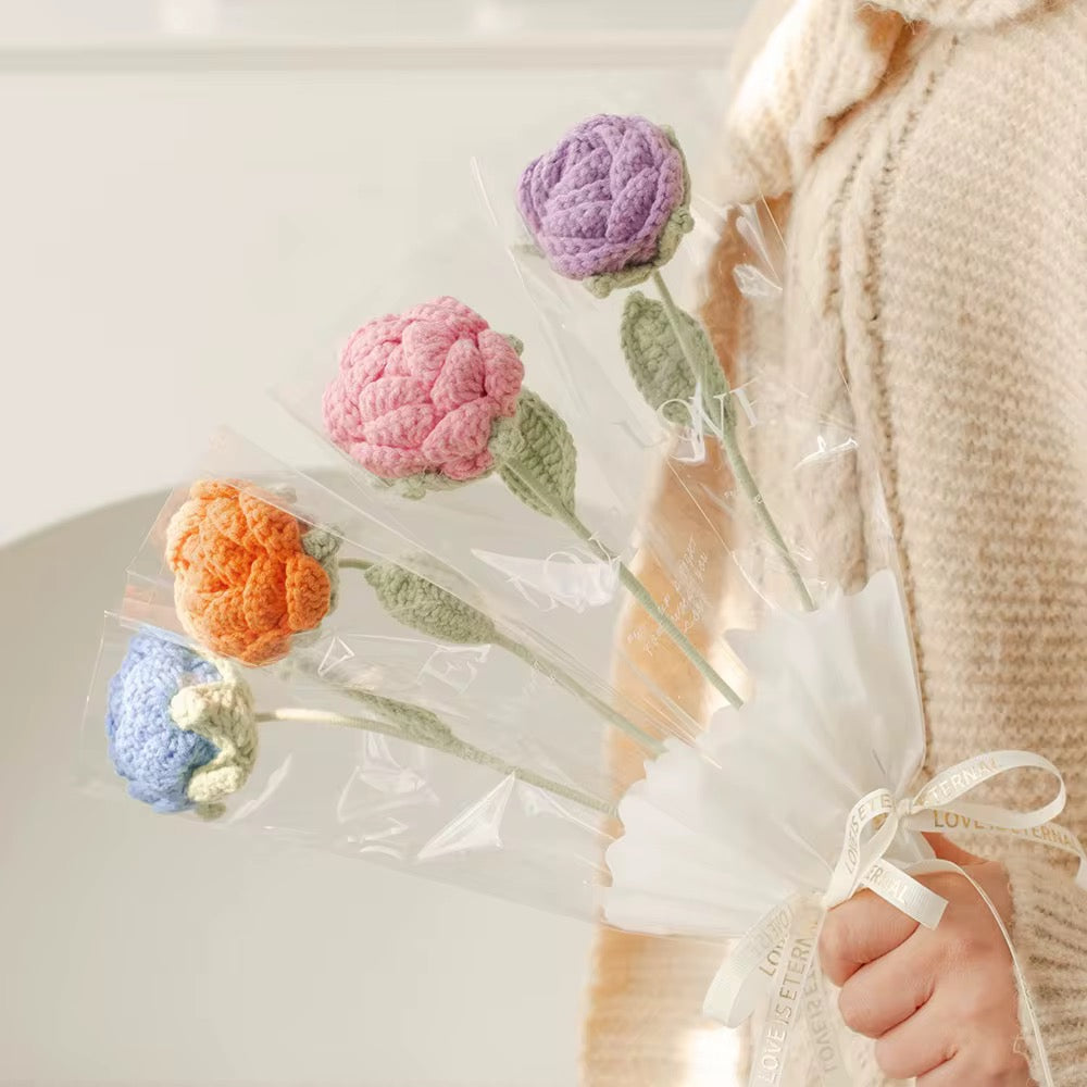 Crochet Flower Stem – Handmade Eternal Rose