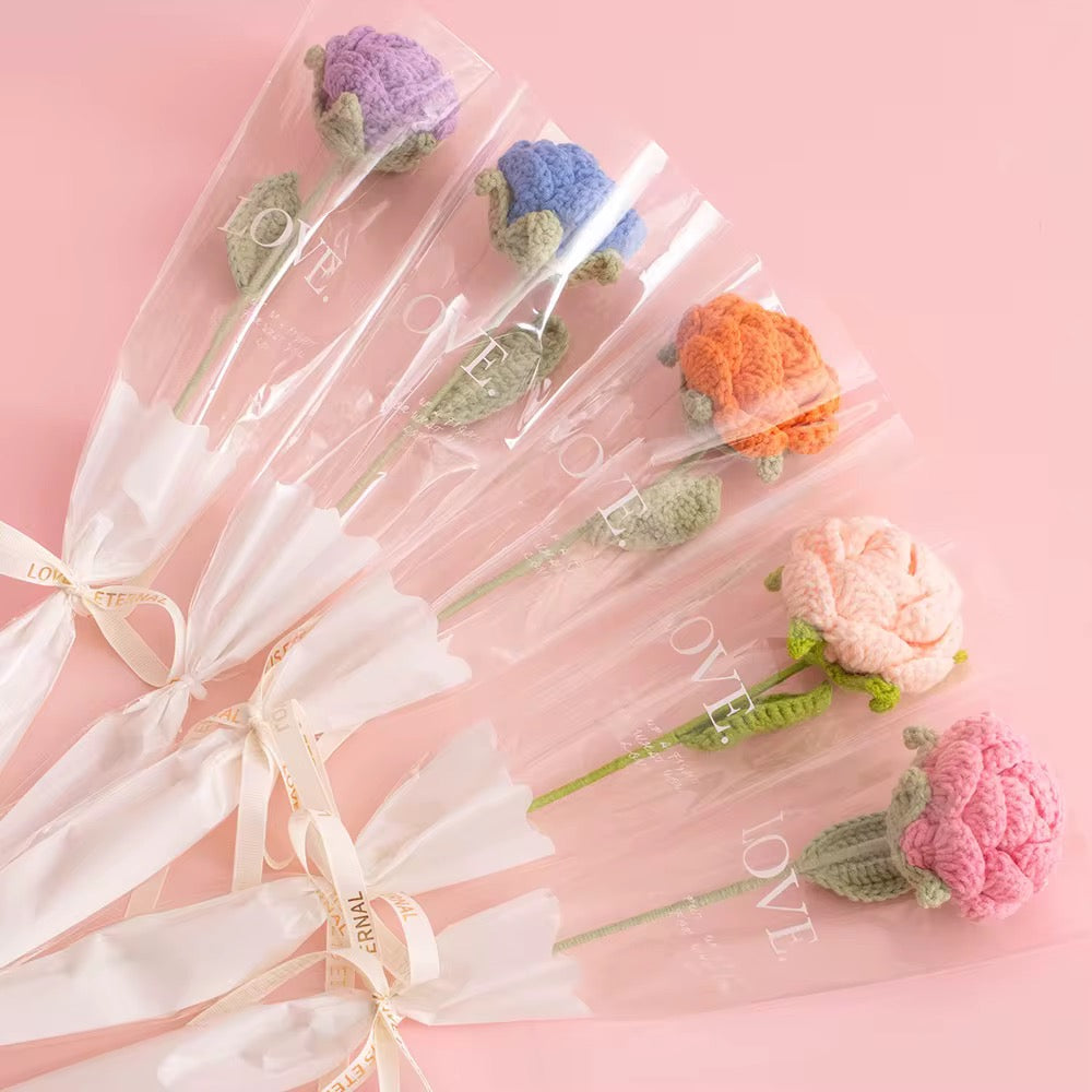 Crochet Flower Stem – Handmade Eternal Rose