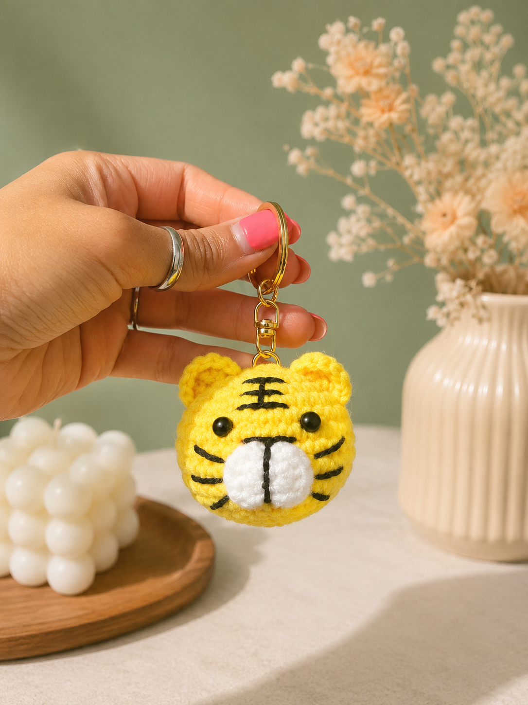 Handmade Crochet Tiger Keyring 🐯 | Cute Amigurumi Bag Charm