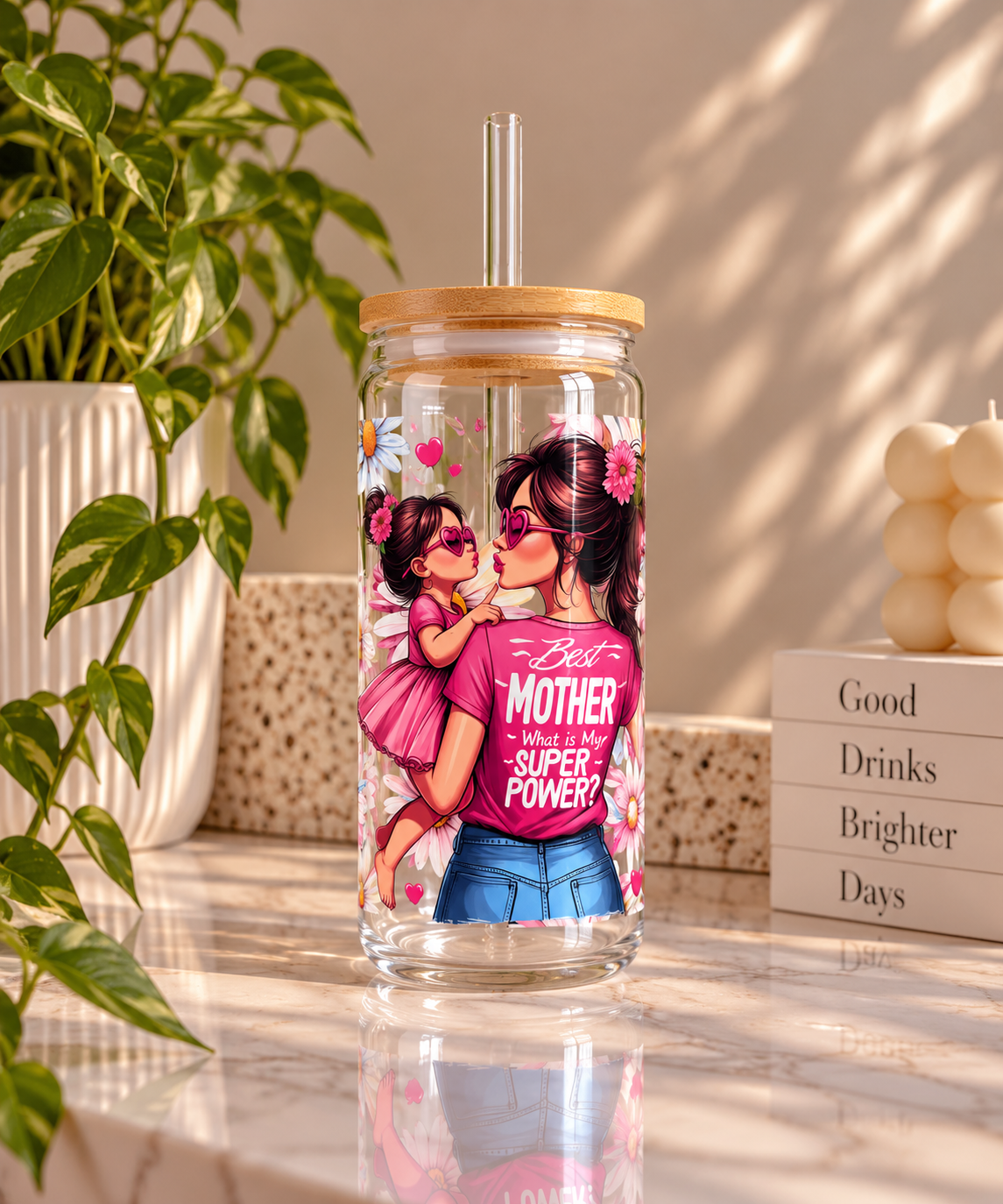 Best Mum Ever Glass Tumbler